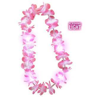 Collana hawaiana luminosa rosa