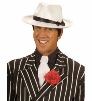 Cappello gangster bianco in velluto con