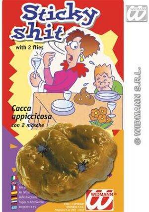 Cacca appiccicosa con mosche