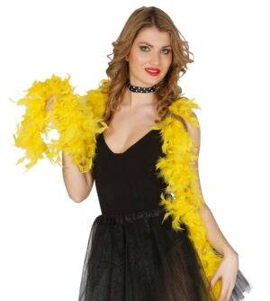Boa in vera piuma giallo 180 cm