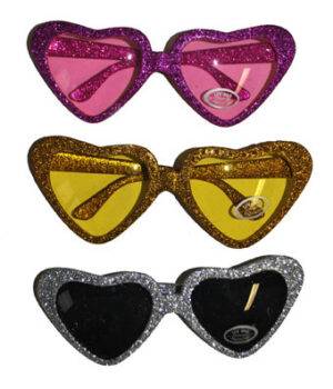 Occhiali cuore glitter disco