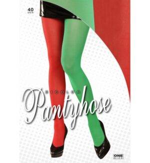 Collant bicolore rosso/verde 40 den
