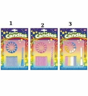 12 candeline con supporti 1 candelina mu