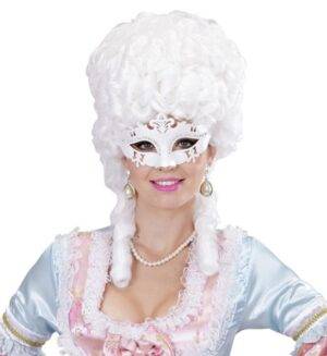 Maschera venice bianca glitter e strass