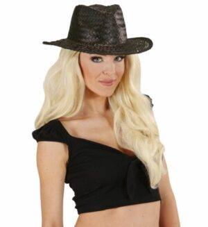Cappello cowboy in paglia nero