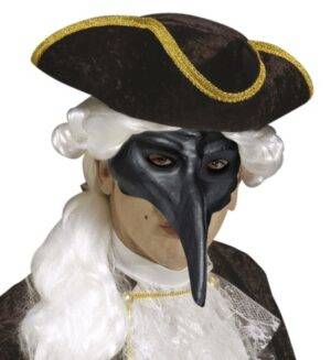 Maschera veneziana con becco nera