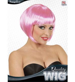 Parrucca caschetto rosa tenue