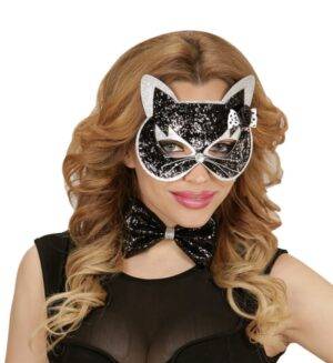 Glitter cat set - black w/silver