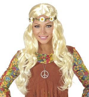 Parrucca da hippie/medievale con fascia per la testa
