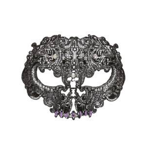 Maschera teschio in pizzo e gemme