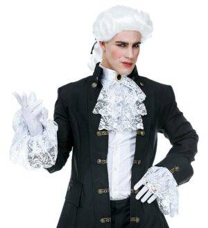 Jabot con gemma e polsini in pizzo