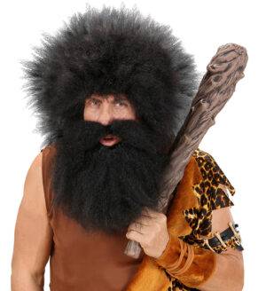 Barba con baffi caratteriale lusso nera