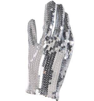 Guanto in paillettes argento maicol gecs