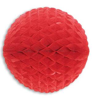 Sfera a nido d'ape in carta rossa da 33 cm