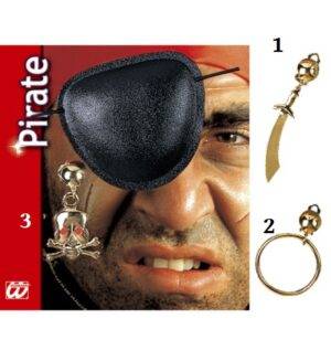 Set pirata benda per occhio e orecchino