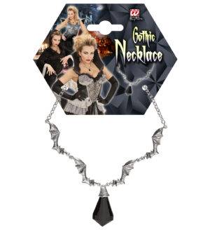 Collana pipistrelli con gemma nera
