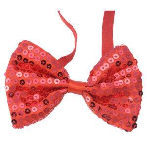 Papillon - farfallino in paillettes rosso