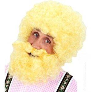 Parrucca e barba riccia