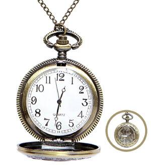 Orologio da tasca con catena rosa scolpita