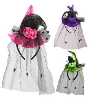 Mini cappello strega con rose piume e tu