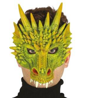 Maschera mezzo viso da drago in schiuma di lattice