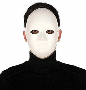Maschera bianca viso medio in cartapesta
