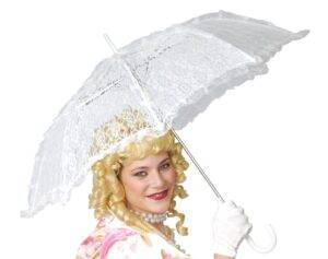Ombrello in pizzo bianco