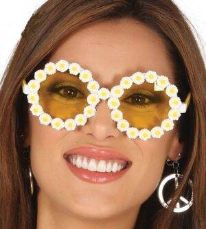 Occhiali hippie anni 60/70 con margherite