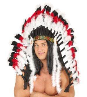 Copricapo diadema indiano pelle rossa ex
