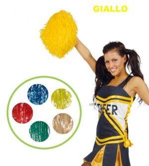 Coppia pom pom in plastica gialli