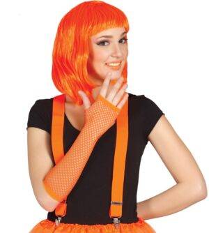 Guanti a rete arancio fluo cm. 20