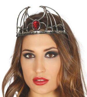 Tiara diavolessa con rubino in plastica