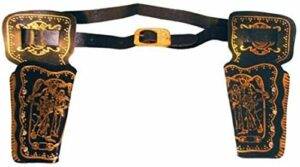 Cinturone nero con fondine cowboy