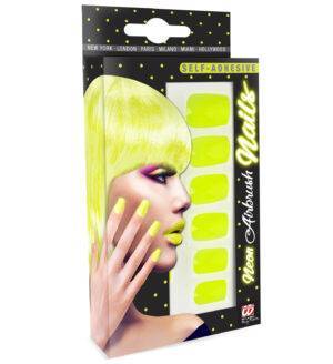 Set da 12 unghie aerografate giallo fluorescente