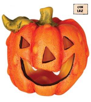 Zucca halloween porcellana con luci 11cm