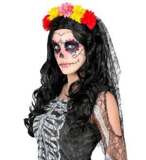 Velo con fiori dia de los muertos