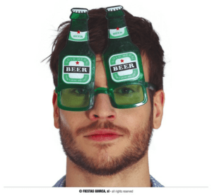 Occhiali bottiglie di birra