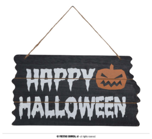 Cartello 'happy halloween' 34x19 cm