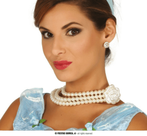 Collana perle con fiore