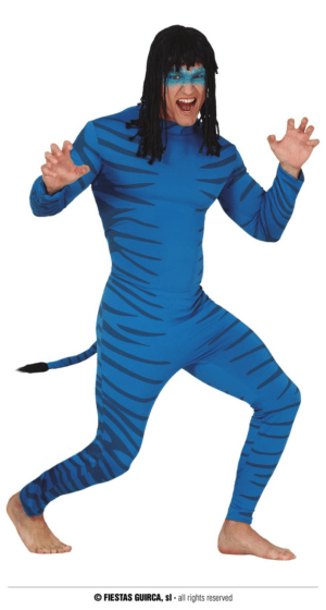 Vestito da felino blu