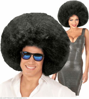 Parrucca afro nera sovradimensionata