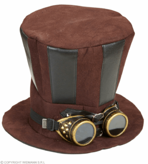 Cilindro steampunk con occhiali