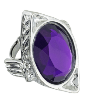 Anello gotico con pietra viola a rombo