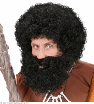Parrucca e barba da knecht ruprecht nera