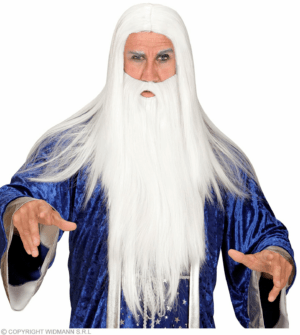 Parrucca e barba da mago