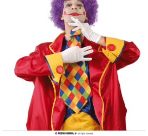 Maxi cravatta clown cravattone a scacchi 55cm