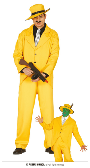 Vestito da cattivo giallo gangster