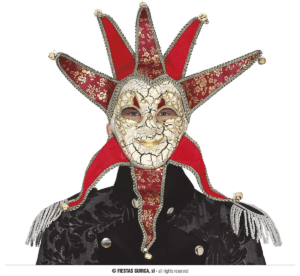 Maschera veneziana uomo rossa