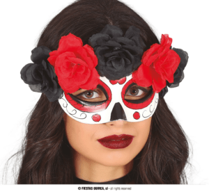 Maschera catrina con fiori