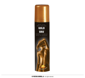 Trucco spray corpo e capelli glitter oro